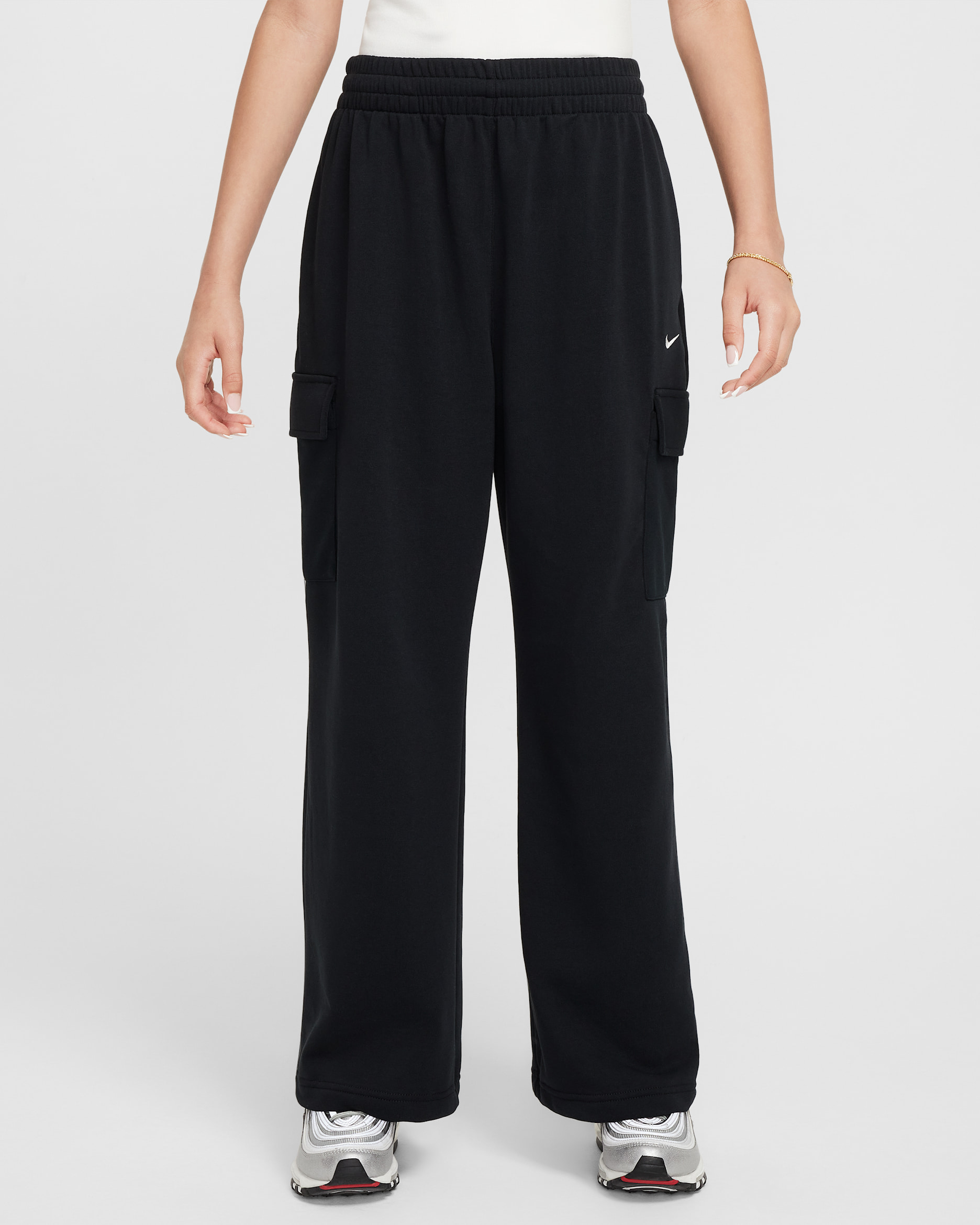 Nike Sportswear Girls' Dri-FIT Oversized Fleece Trousers. Nike IN